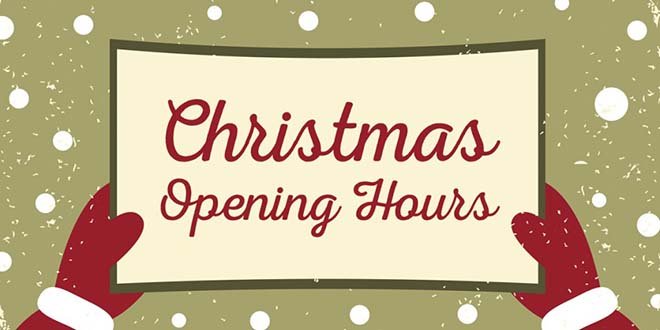 Our Christmas opening hours are here!